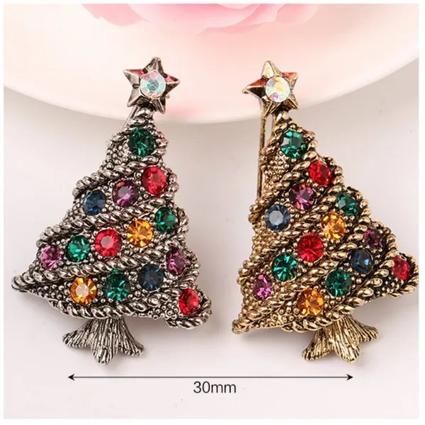 Christmas Brooch Suit Accessories Female Brooch Ornaments Retro Christmas Tree Pin