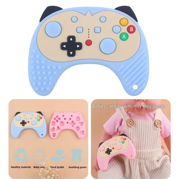 1Pcs Remote Game Controller Shape Teething for Baby Soft Silicone Baby Teether Toy Safe Toddler Infant Game Control Baby Chew VCZ