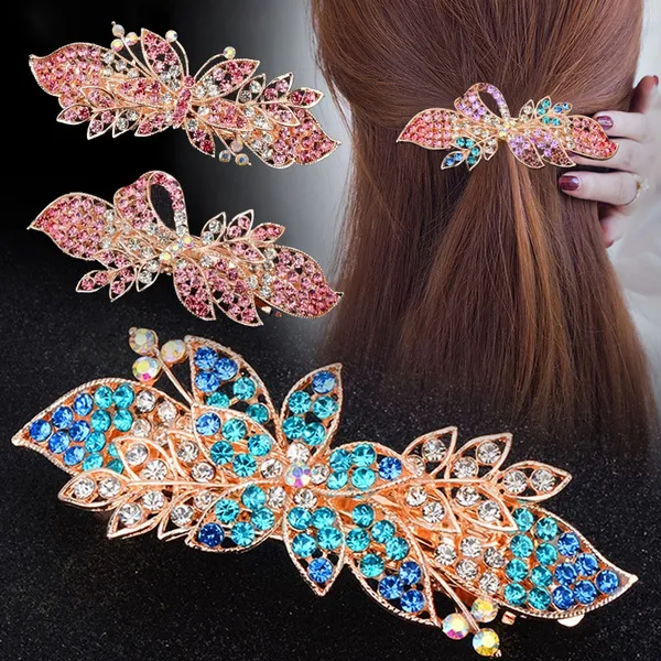 3 Styles Fashion Rhinestone Butterfly Hairpin Spring Elegant Ladies Hair Accessories