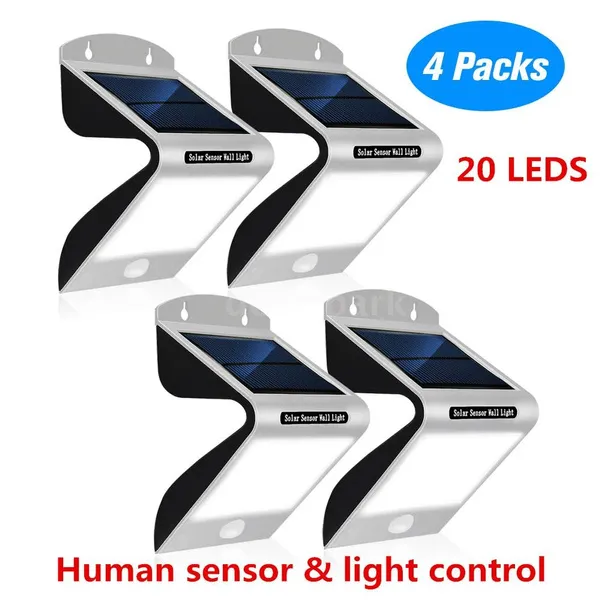 2019 New|Solar Lights Solar Sensor Wall Lights IP65 Waterproof Sensor Activated Auto On/Off for Garden/Courtyard/Gate/Balcony(4 PCS)