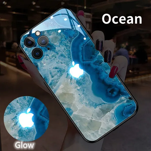 7-color Flashing Voice-control Luminous Shockproof Glowing Painting Phone Case for i 15 Pro Max 14 13 12 Mini XS