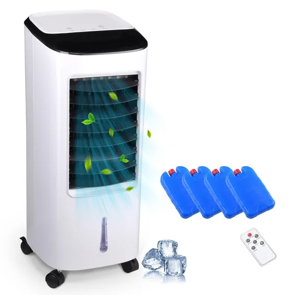 Yescom Evaporative Cooler Portable Air Cooler Humidifier with Remote Control Ice Pack Energy Saving Indoor Outdoor 65W