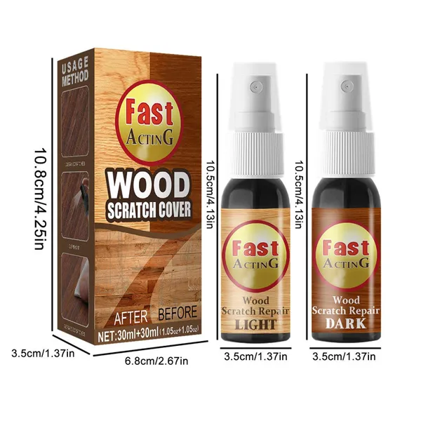 Wood Floor Repair Agent Polisher Furniture Scratch Repair Wax 2Pcs Kit for Home Bedroom Wooden Furniture and Floor Cover Scratch Minor Defect Remover TIT