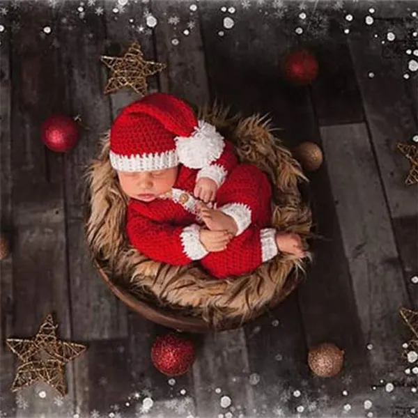 3 Pcs/Set Infant Christmas Costume Baby Hat+Elk Doll+Romper Jumpsuit Knitted Crochet Outfits Newborn Photography Props ZIO