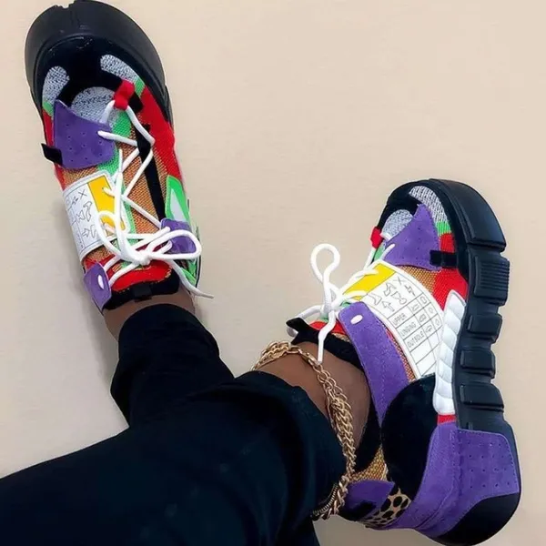 Autumn Fashion Colourful WoMen's Luxury Sneakers Trending WoMen Casual Shoes Hot Sale Breathable Chunky Shoes Women