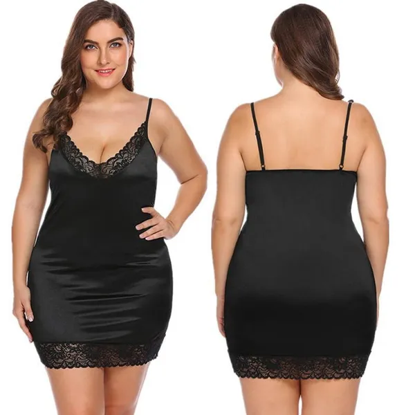 S-3XL Women Soft New Plus Size Lace Dress Women Sleepwear Nightdress Home Clothes Pajamas