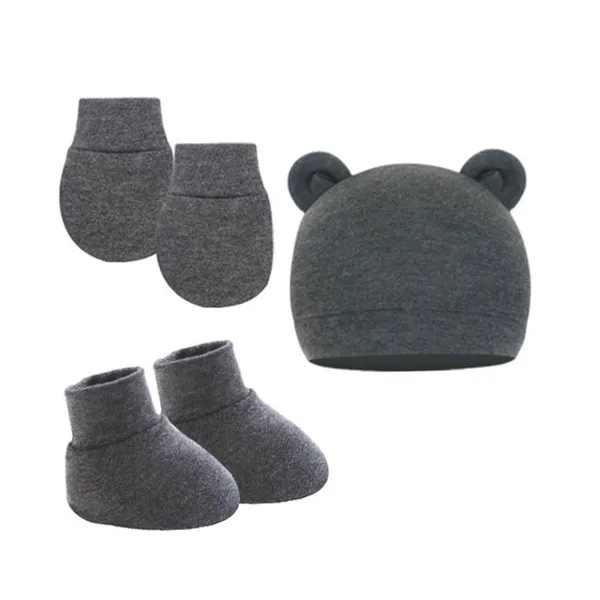 Newborn Hat+Gloves+Socks Set for Baby Boy Girl Cotton Fall Casual Photography Props Soft Headwear Infant Nightcap BAL