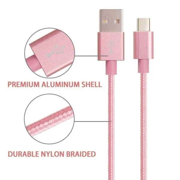Nylon copper core data line High Quality Aluminum Data Sync USB Charger Braided Cord Extra Long Cable for iPhone iPad iPod Touch (3ft=1m 6ft=2m 10ft=3m)